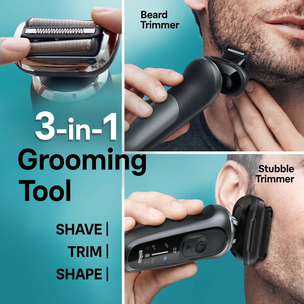 Series 7 7085cc Black Electric Shaver with Stubble Trimmer