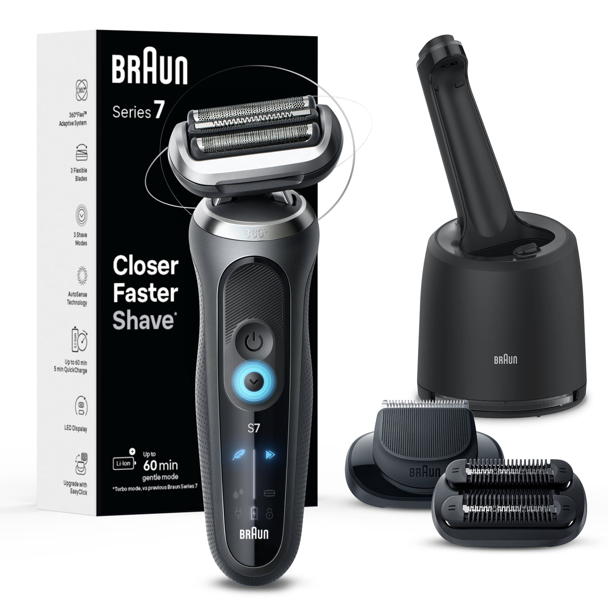 Series 7 7085cc Black Electric Shaver with Stubble Trimmer